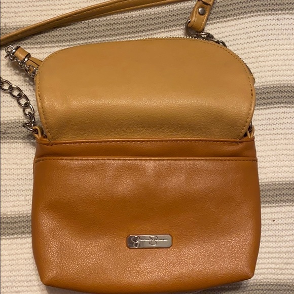 jessica simpson brown leather crossbody purse - Picture 5 of 5